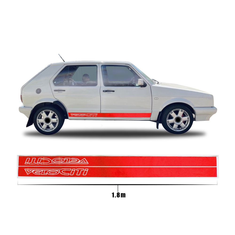 GOLF 1 CITI SIDE STICKER DECALS RED 2 PIECE SET-DXACITIRED