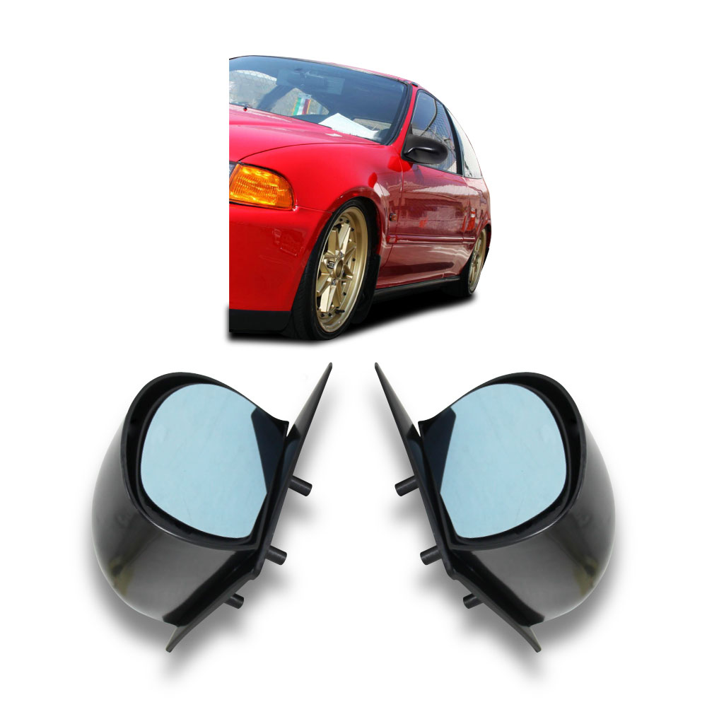 HONDA CIVIC 1992-1995 2 DOOR DTM MIRRORS TYPE B GLOSS BLACK-MIRRORCIVICB