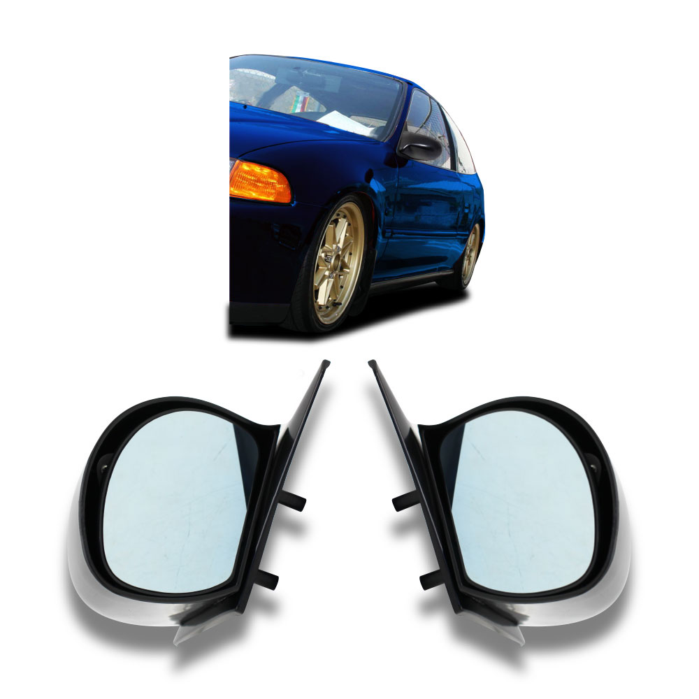 HONDA CIVIC 1992-1995 4 DOOR DTM MIRRORS TYPE A GLOSS BLACK-MIRRORCIVICA