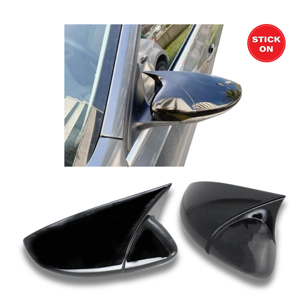 JETTA 6 BATMAN STICK ON MIRROR COVERS GLOSS BLACK-MIRRJETTA6