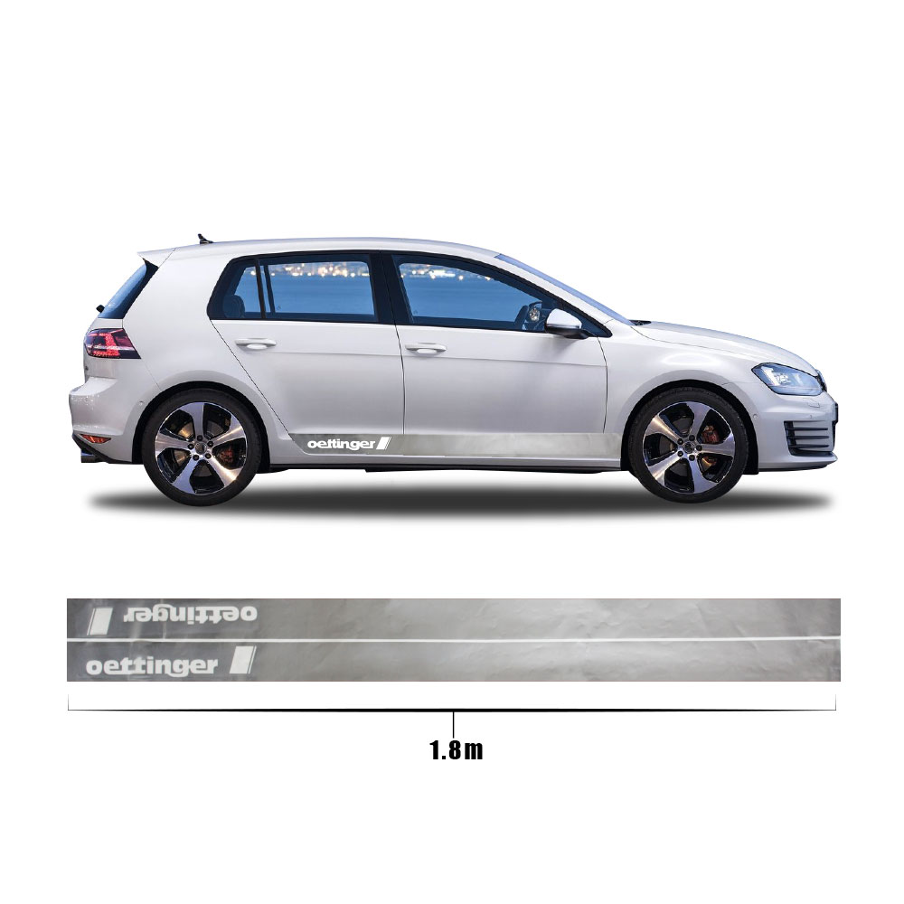 OETTINGER SIDE STICKER DECALS 2 PIECE SET SILVER-DXAOETSIL