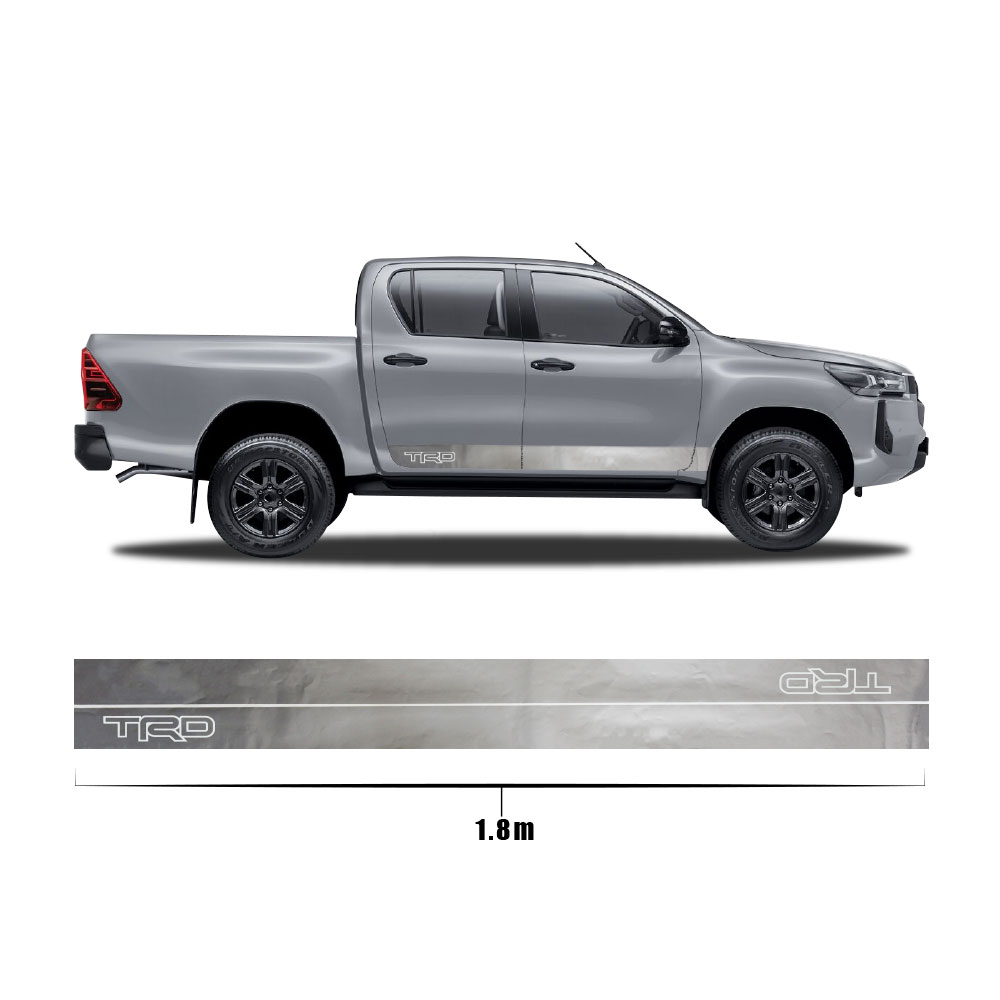 TRD SIDE STICKER DECALS SET OF 2 SILVER-DXATRDSIL