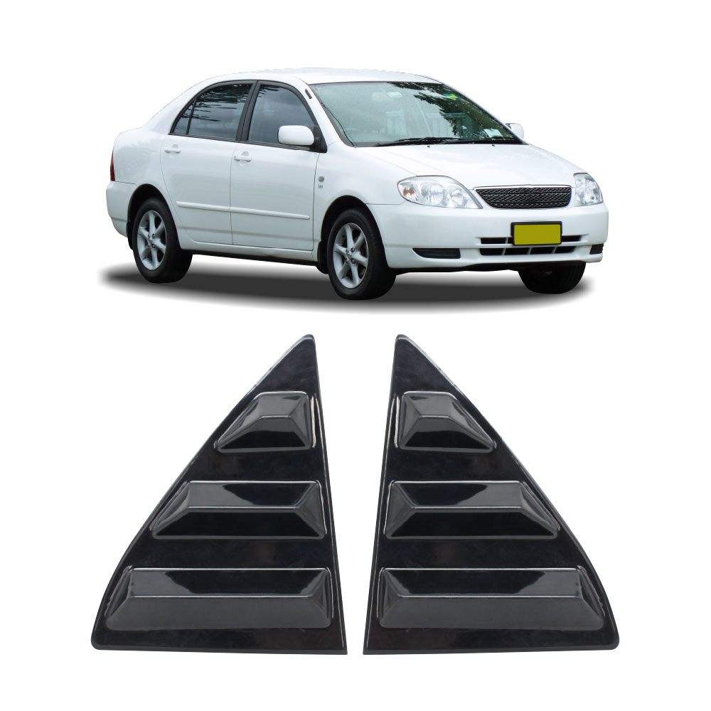 COROLLA 2003+ QUARTER GLASS WINDOW LOUVERS GLOSS BLACK-LOUVRETOY02