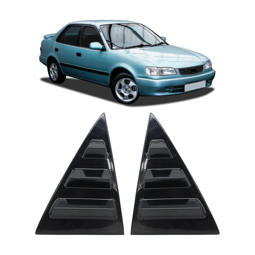 COROLLA RSI RXI 1996+ QUARTER GLASS WINDOW LOUVERS GLOSS BLACK-LOUVRETOY96