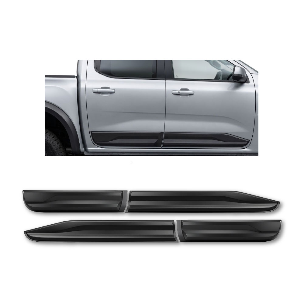 SUITABLE TO FIT RANGER 2023+ WILDTRAK, XL, XLT DOUBLE CAB DOOR CLADDING 4 PIECE BLACK-D9-FD2023DC