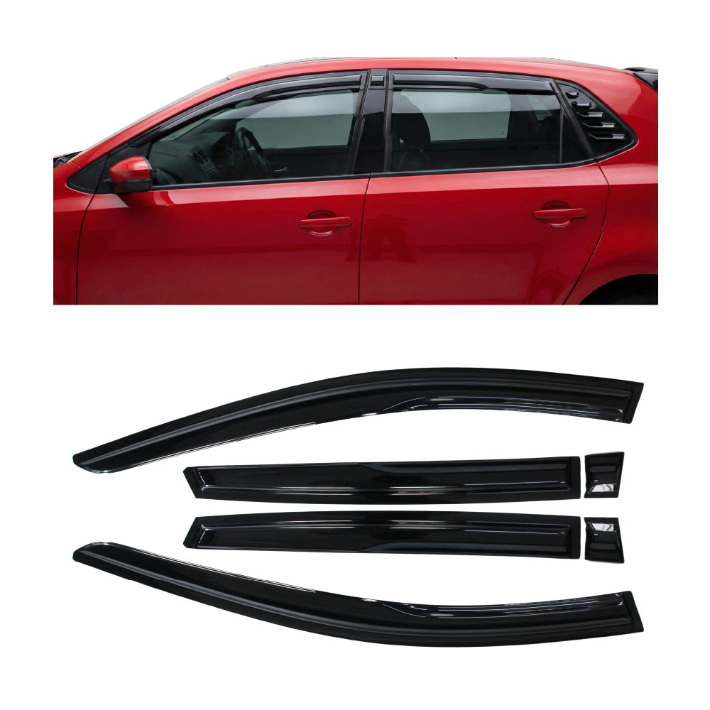 POLO 6R, 6C, VIVO 2010-2026 SPORTS WINDSHIELDS 6 PIECE GLOSS BLACK-WSSVP04BK6PC