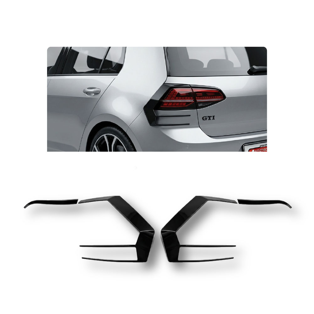 GOLF 7.5 GTI + R LINE 2017+ RAZOR TAILIGHT TRIMS 4 PIECE GLOSS BLACK-GOLF7.5CANRAZ