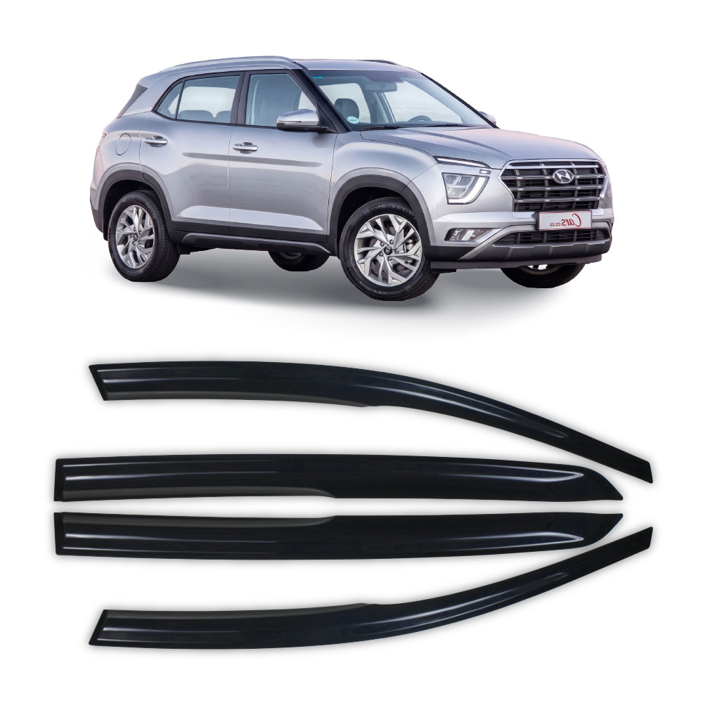 HYUNDAI CRETA 2021+ INJECTION BLACK WINDSHIELDS 4 PIECE SET-WSSHY1623INJ
