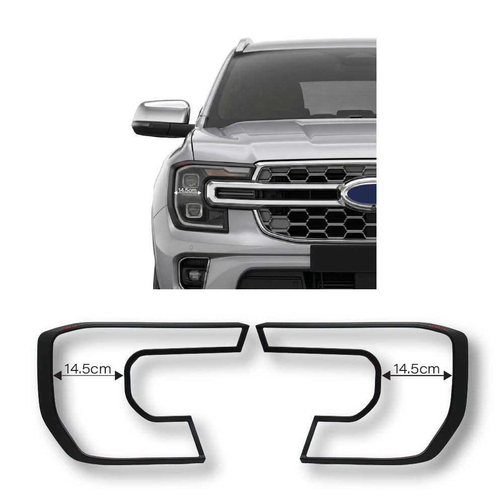 EVEREST 2023+ HEADLIGHT TRIMS BLACK-D9-FD2023ZEVHL