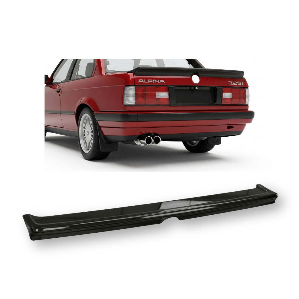 BMW E30 MTECH PLASTIC BOOT SPOILER GLOSS BLACK-BMWE30BSPMTGB