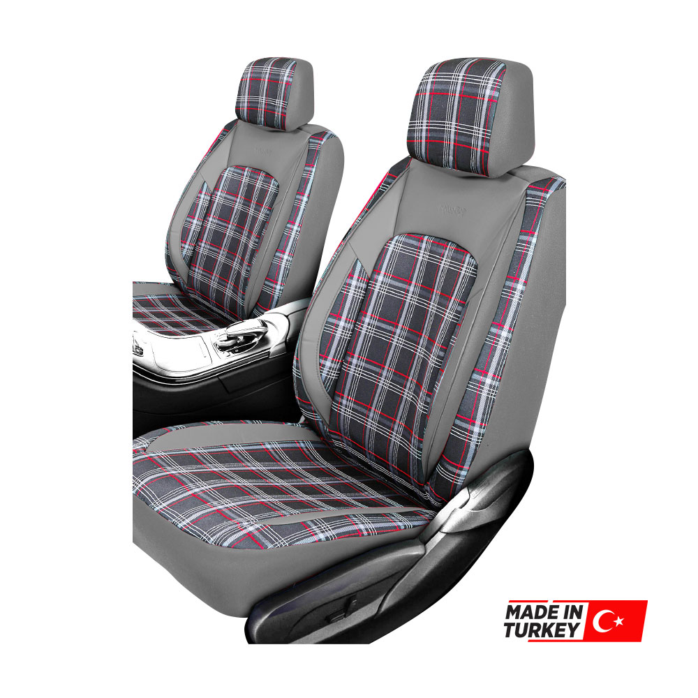 UNIVERSAL-GTI-STYLE-RED-CHECK-DESIGN-GREY-PU-LEATHER-SEAT-COVERS-10-PIECE-SET-SEATAKRA102GYR