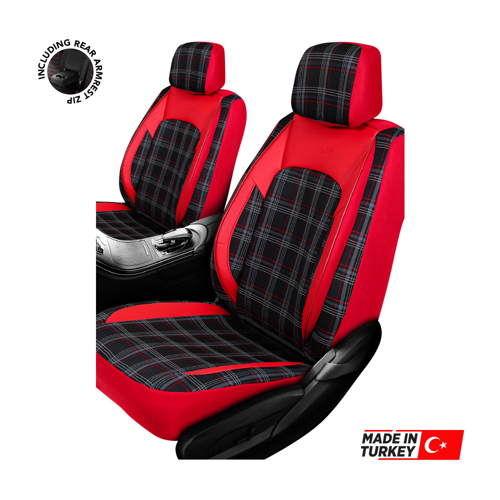 UNIVERSAL-GTI-STYLE-RED-CHECK-DESIGN-RED-PU-LEATHER-ZIP-SEAT-COVERS-10-PIECE-SET-SEATAKRA102ZRED