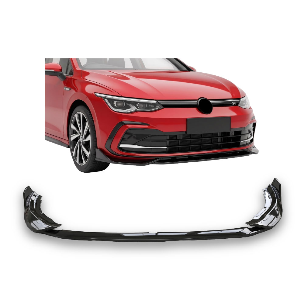 GOLF 8 GTI + R LINE AERO FRONT LIP 3 PIECE GLOSS BLACK-GOLF8PFSPAW