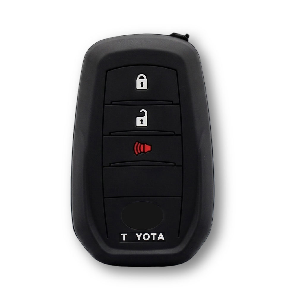 FORTUNER 2016+ 3 BUTTON SILICONE KEY POUCH BLACK BIG CUT OUT-KEYPOUCHTOYFT