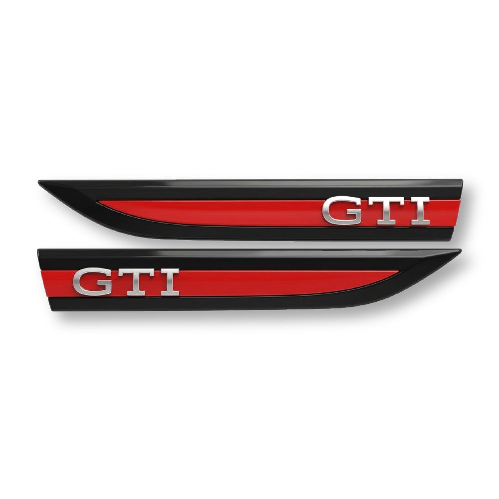 GOLF 8 STYLE GTI CHROME FENDER ARROWS BLACK WITH RED-CHRV-G8AFRD