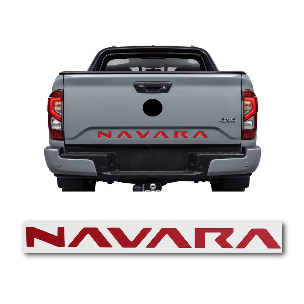 NAVARA TAILGATE STICKER DECAL RED 70CM-DXSTICK-NAVRED