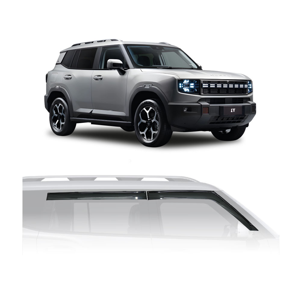 JETOUR T1 PREMIUM SMOKED WINDSHIELDS WITH BLACK TRIM 4 PIECE SET-WSSJETT1INJ