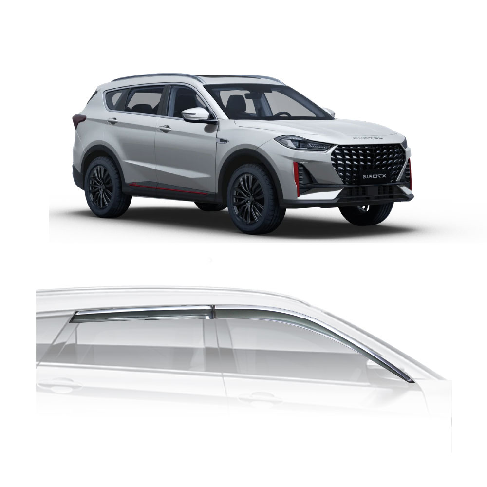 JETOUR X70 PLUS PREMIUM SMOKED WINDSHIELDS WITH CHROME TRIM 4 PIECE SET-WSSJETX70INJECT