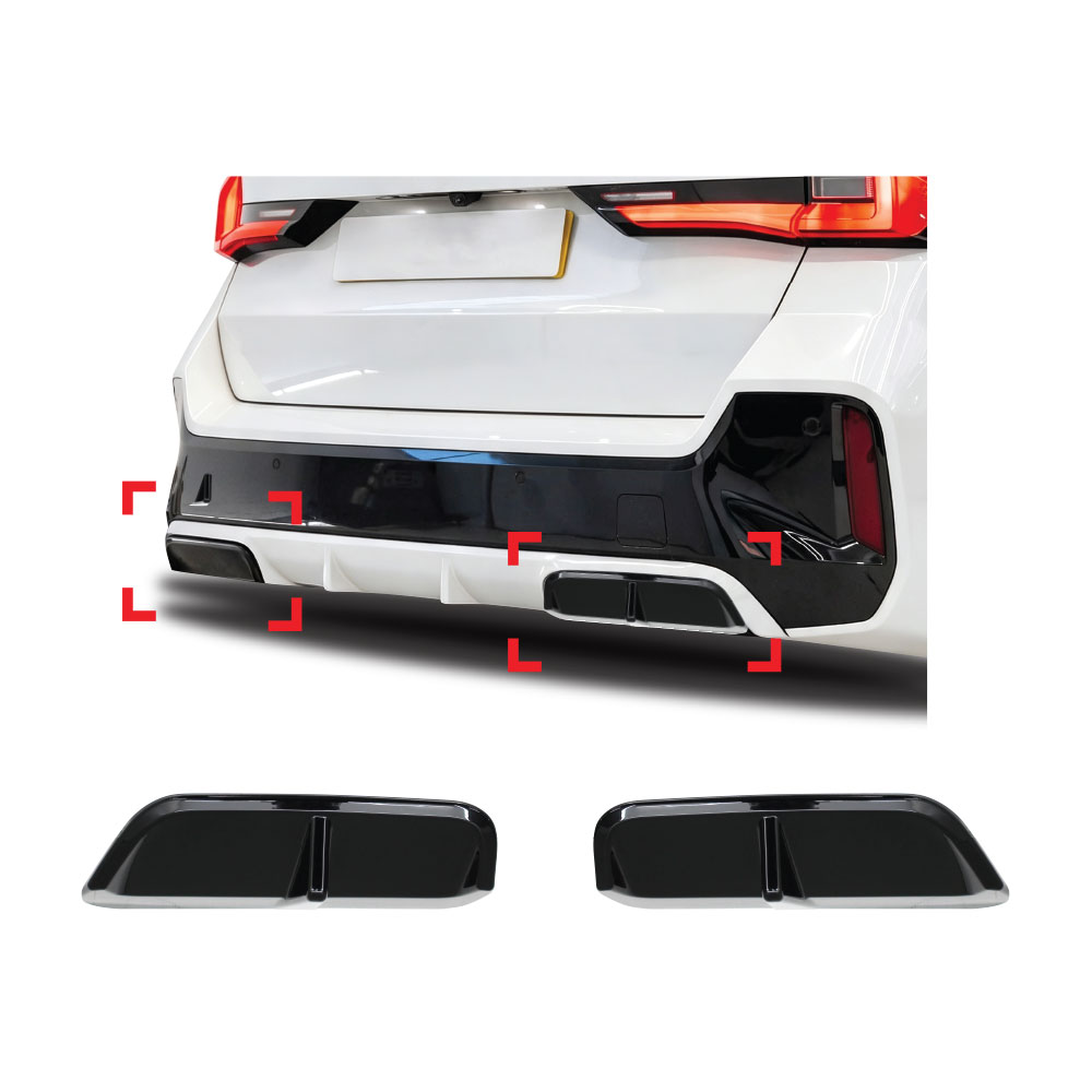 BMW X1 U11 2023+ PRE-LCI M PERFORMANCE ADD ON DIFFUSER 2 PIECE GLOSS BLACK-BMWX124DIFFMP