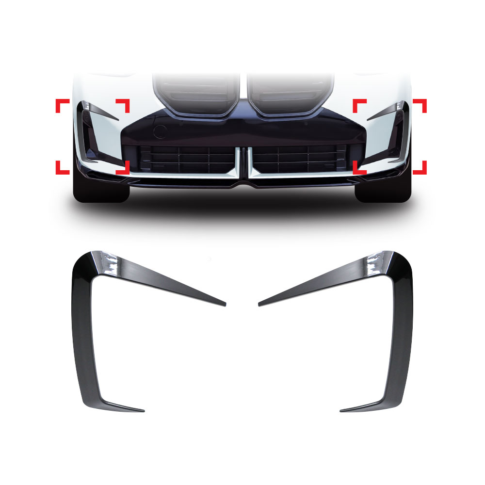 BMW X3 G45 M PERFORMANCE FRONT BUMPER CANARDS 2 PIECE GLOSS BLACK-BMWX3G45FC