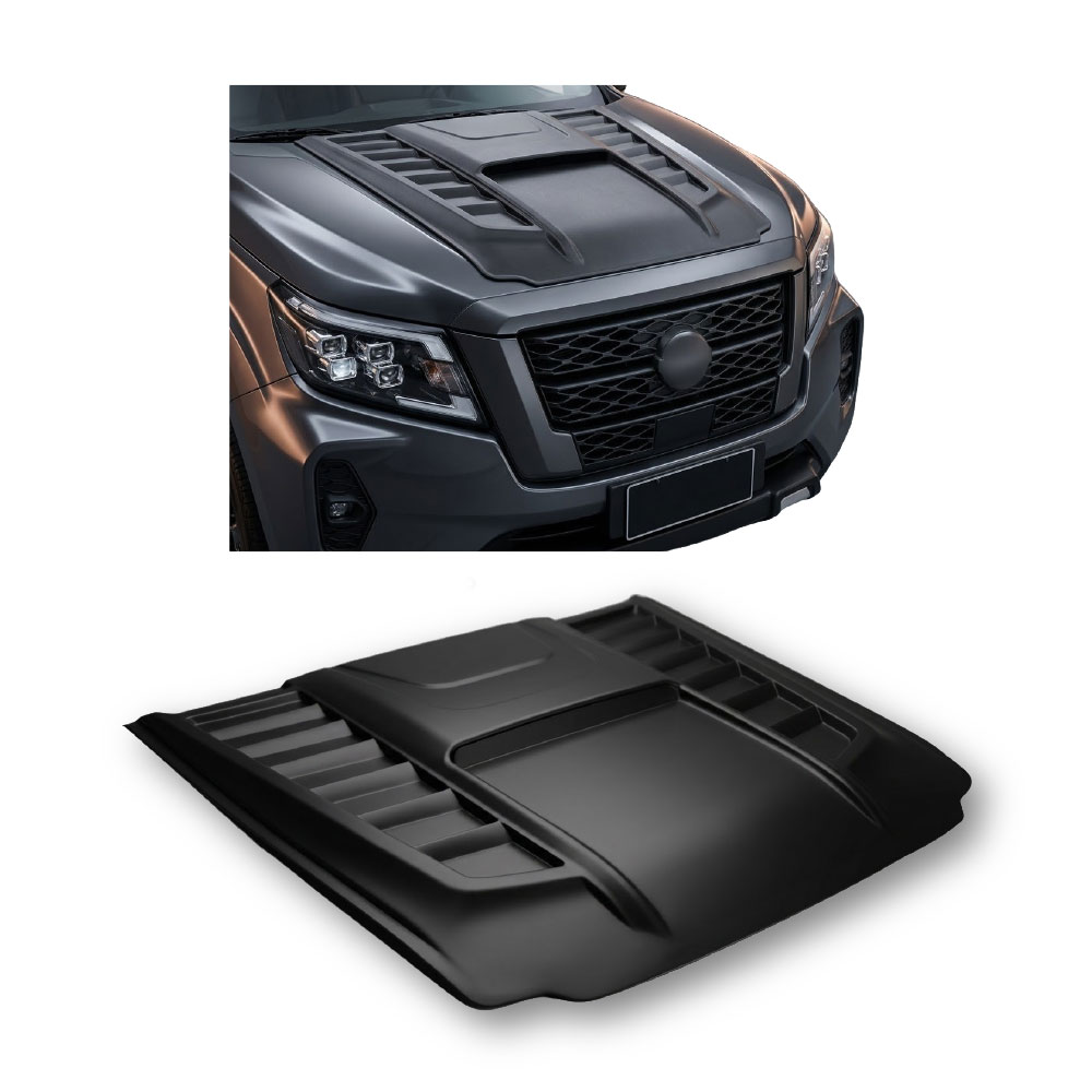 NISSAN NAVARA 2021+ BIG BONNET SCOOP BLACK-D9-NV21BSBIG