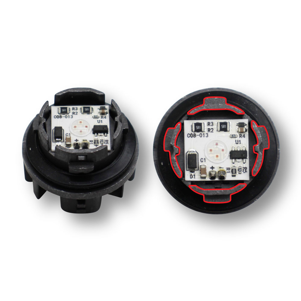 COROLLA LED TAILIGHT BULB 2 PIN 4 LED RED-BULBL15-008