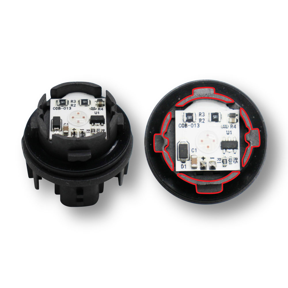 RAV4 LED TAILIGHT BULB 2 PIN 4 LED RED-BULBL15-002